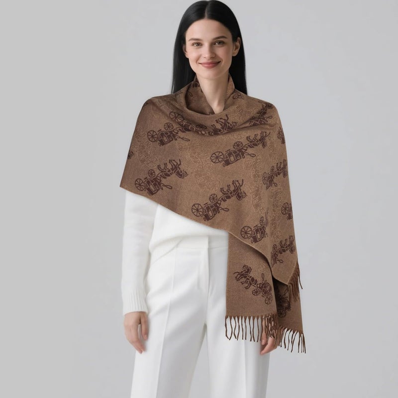 EXTREE Scarfs for Women Pashmina Silky Shawl Wrap for Evening Dressing Blanket Open Front Poncho Cape - Image 5